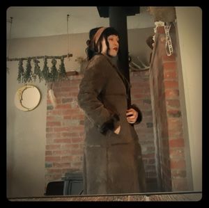 Full Length Vintage Leather Winter Coat